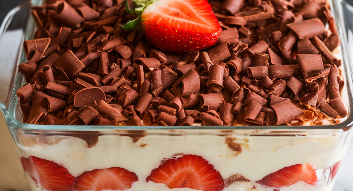 Pavê de Morango com Chocolate