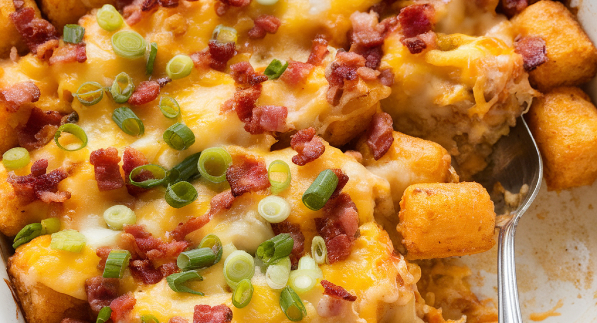 Cheesy Bacon Tater Tot Casserole