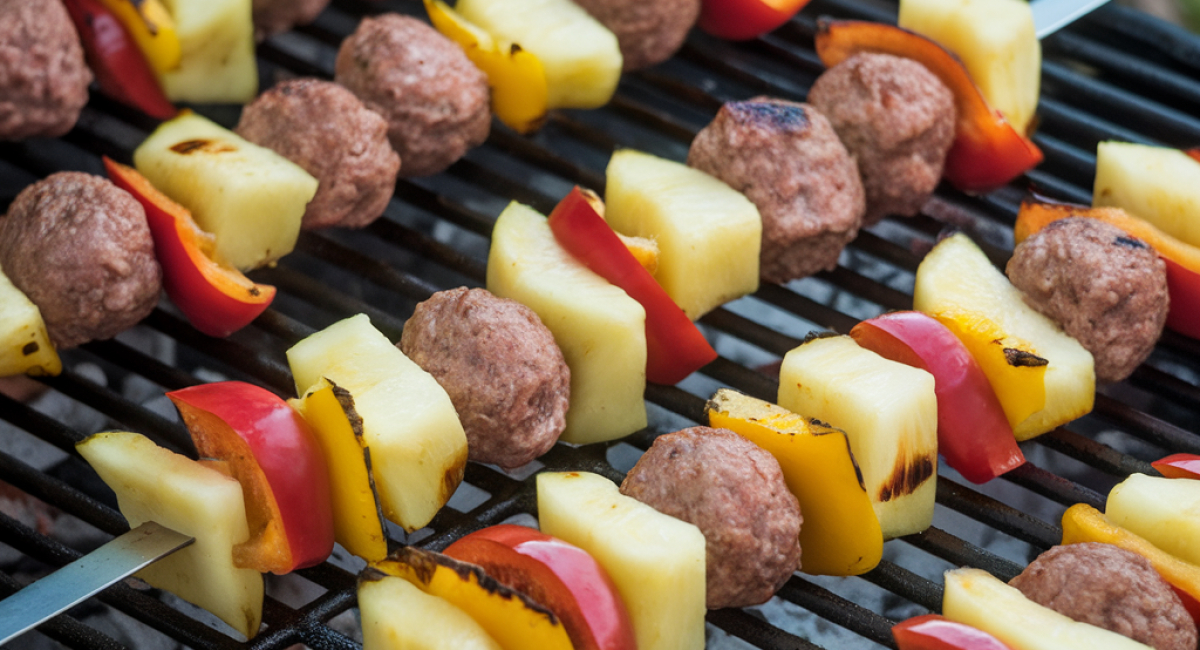 Sweet and Sour Meatball Skewers