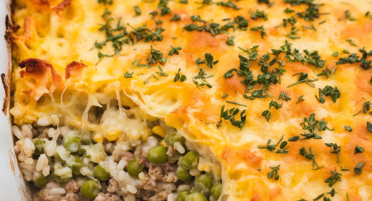 Cheesy Beef And Rice Casserole