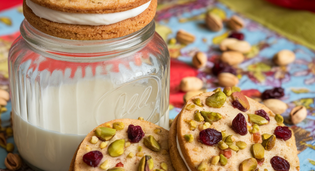 Cranberry Pistachio Shortbread Cookies