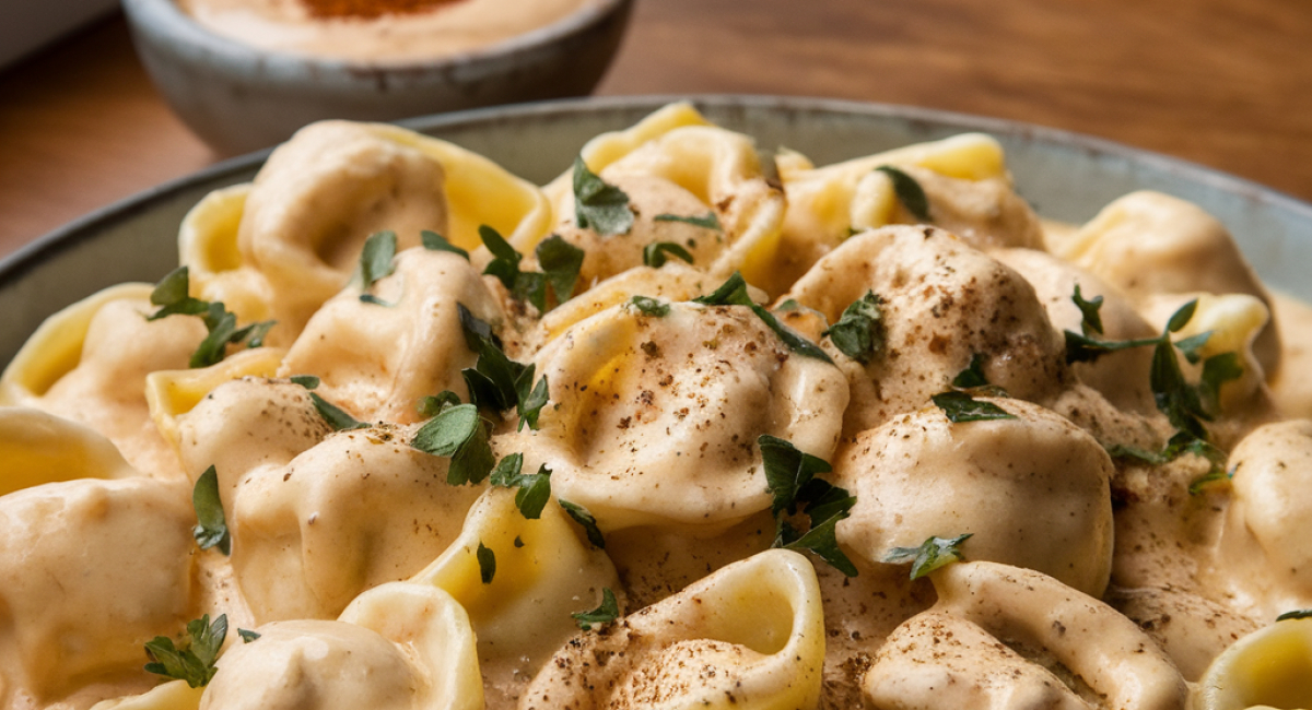 Cheesesteak Tortellini In Rich Provolone Sauce