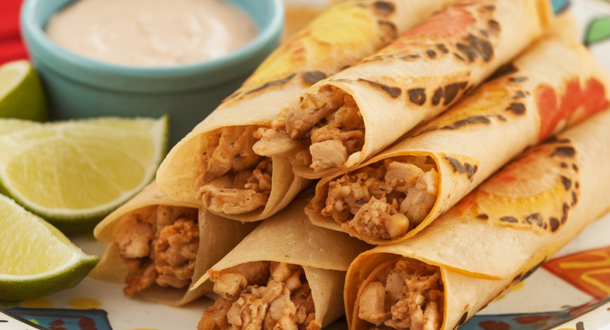 Crispy Oven-Baked Chicken Taquitos