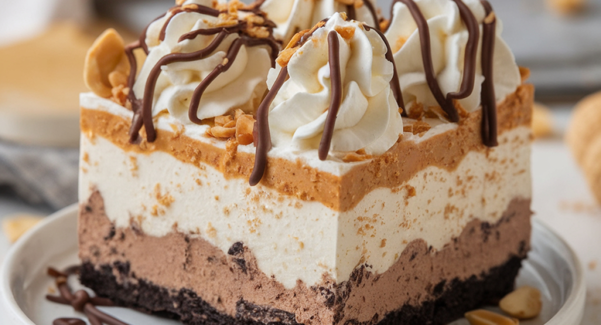 Creamy Peanut Butter Chocolate Lasagna