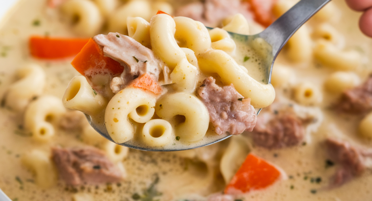 4-Ingredient One-Pot Macaroni Cheeseburger Soup!