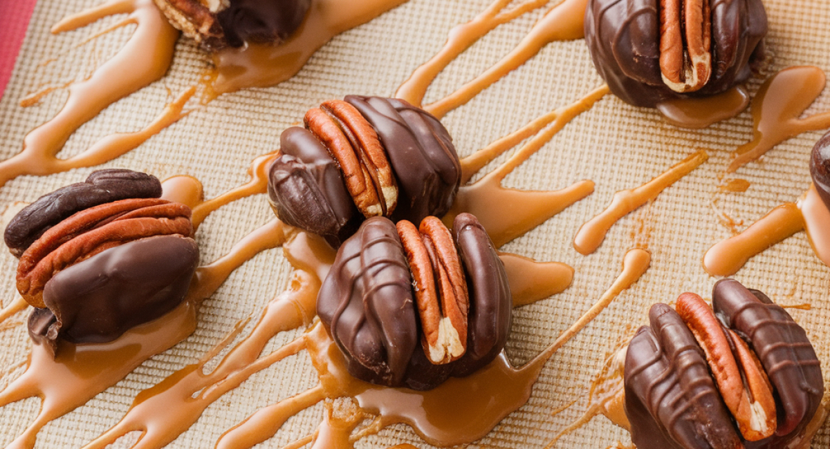 Homemade Turtle Candy With Pecans & Caramel