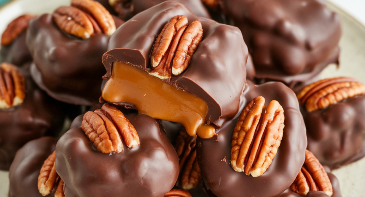 Chocolate Pecan Turtle Clusters