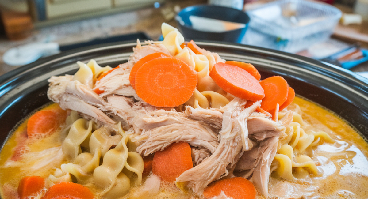 Comforting Chicken & Noodles Crock Pot