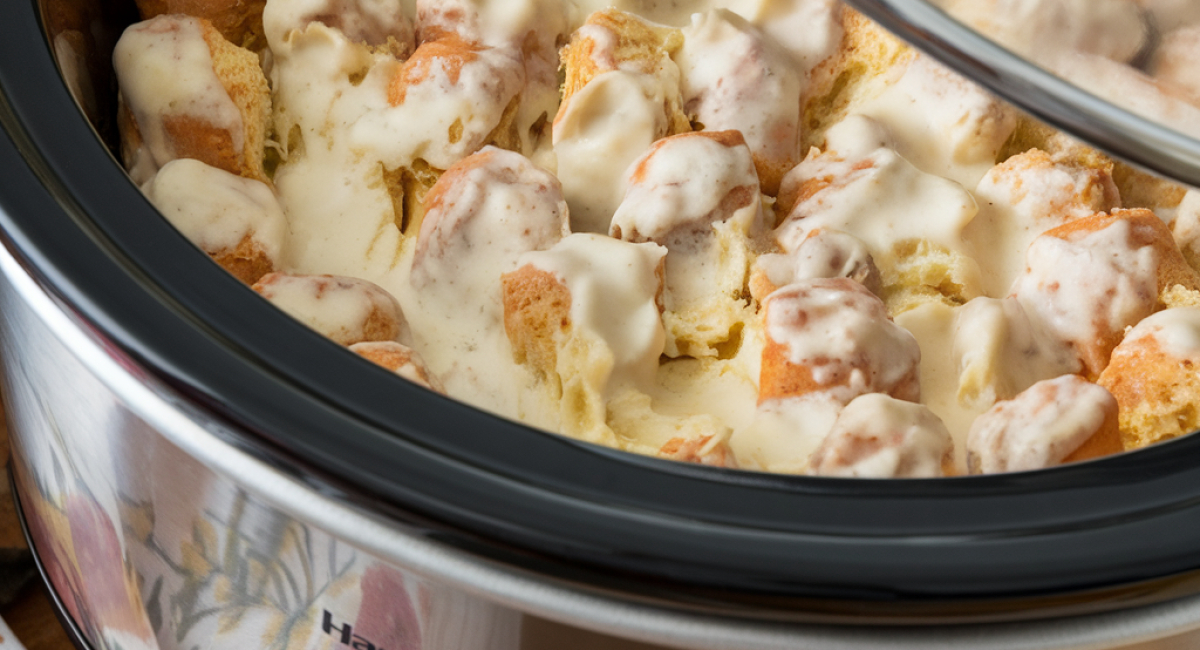 Crock-Pot Cinnamon Roll Casserole