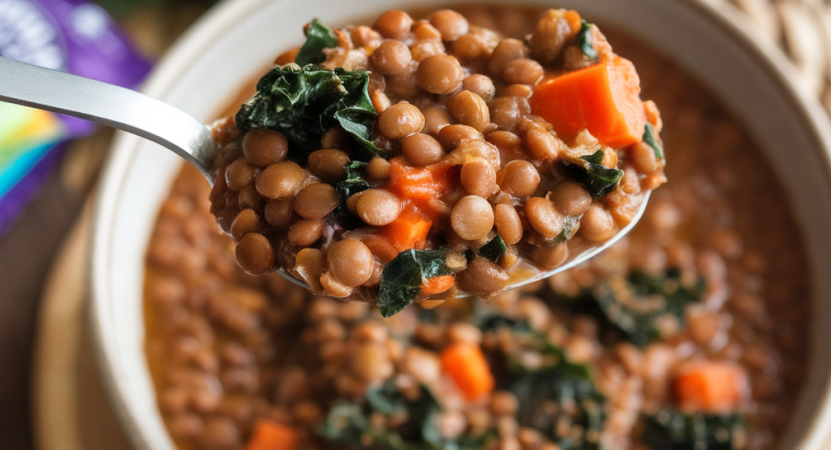 Lentil Coconut Soup with Kale