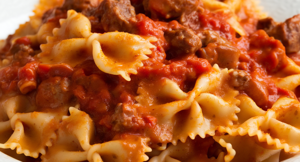 Bowtie Pasta with Ground Beef