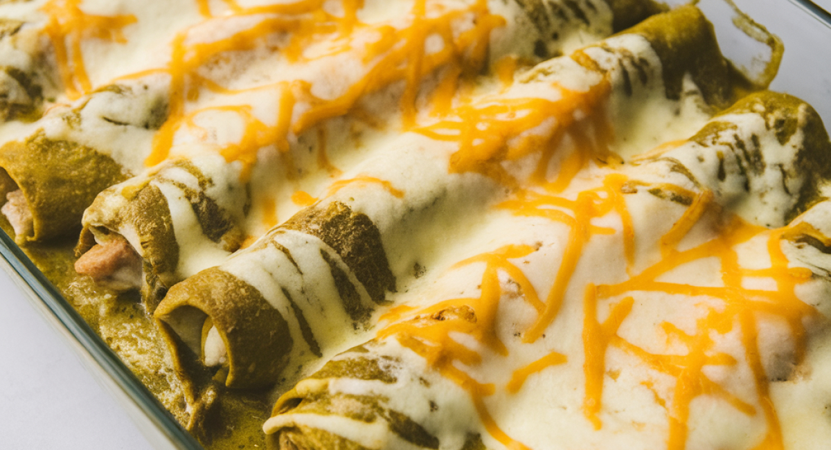 Mexican Green Chile, Chicken, and Cheese Enchiladas