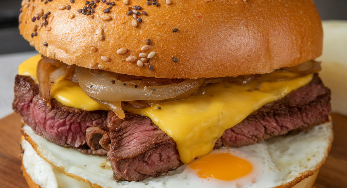 Copycat McDonald's Steak Egg and Cheese Bagel