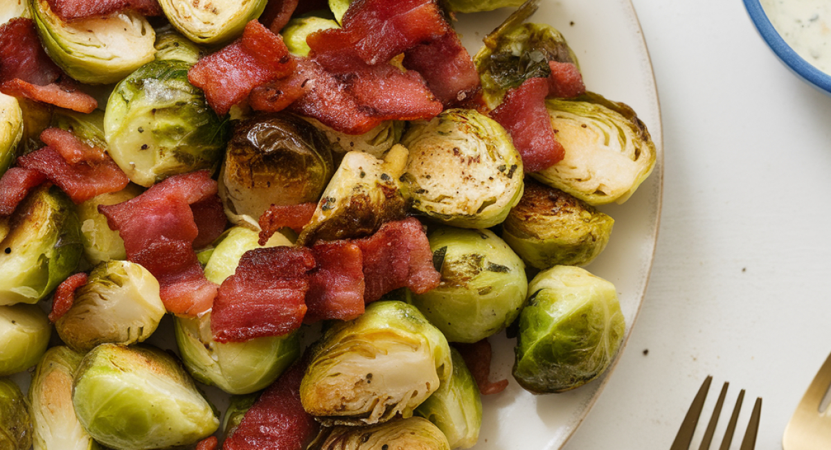 Maple Bacon Roasted Brussels Sprouts