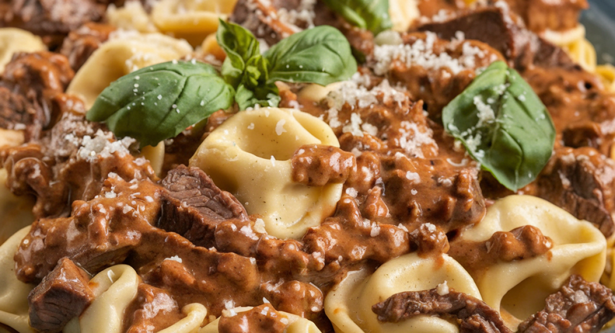  Cheesesteak Tortellini in Rich Provolone Sauce 