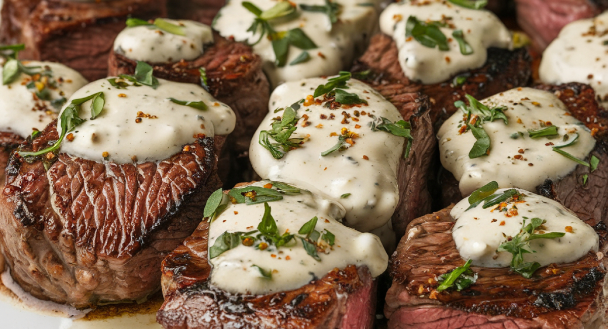 Garlic Butter Steak Bites with Parmesan Cream Sauce Recipe