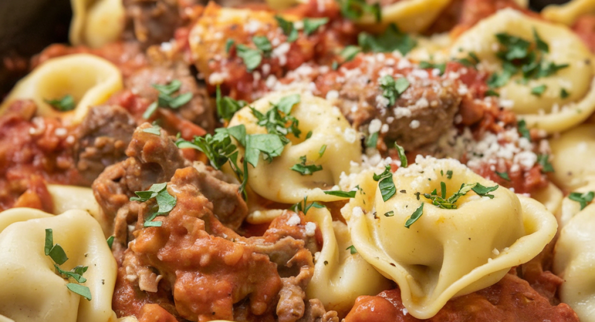 Cheesesteak Tortellini in Rich Provolone Sauce Recipe