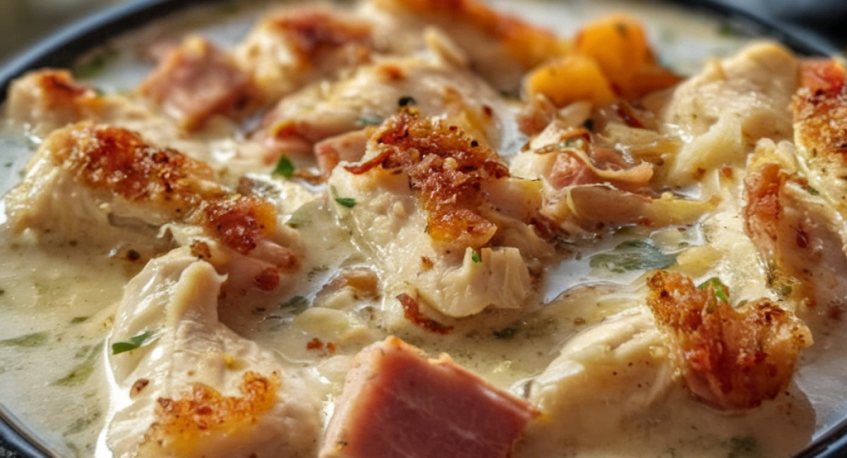  Chicken Cordon Bleu Soup with Heavy Cream and Ham 