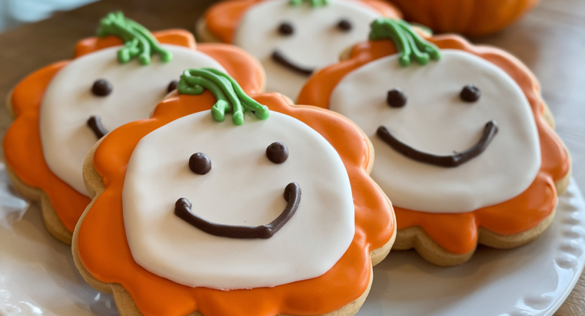 Pumpkin Sugar Cookies With Icing