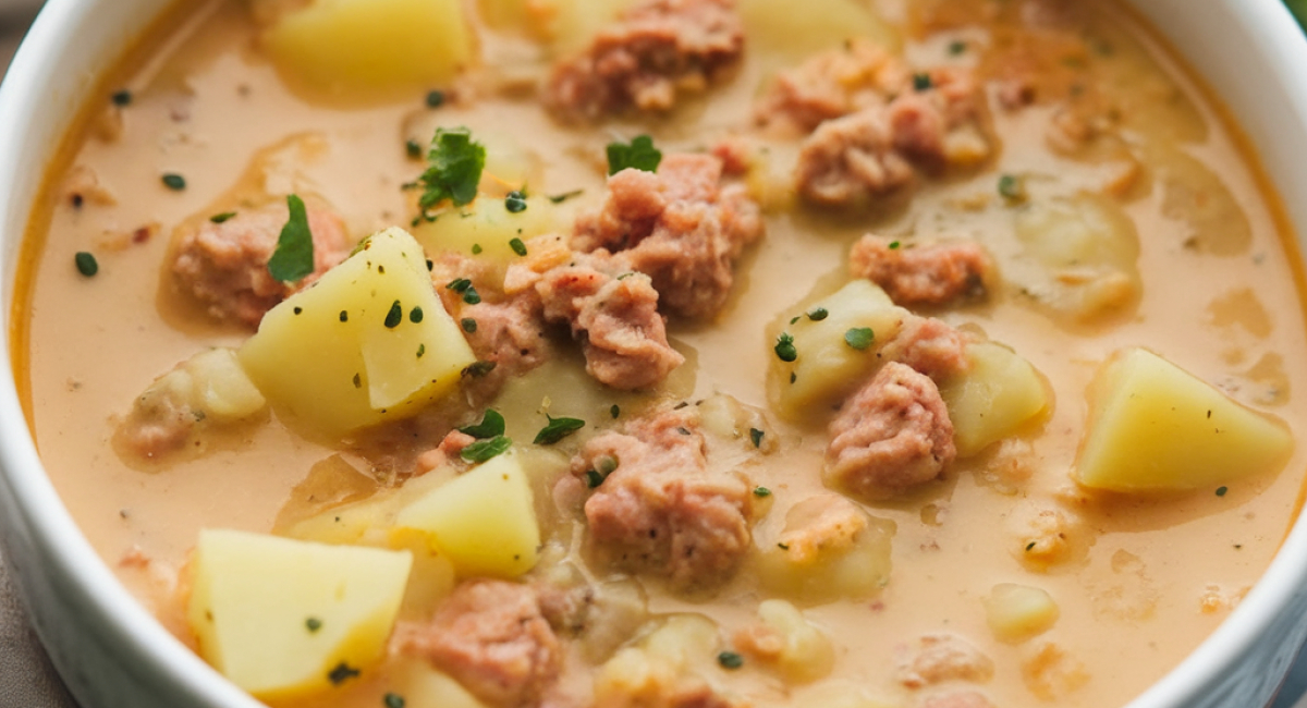 Cheesy Hamburger Potato Soup