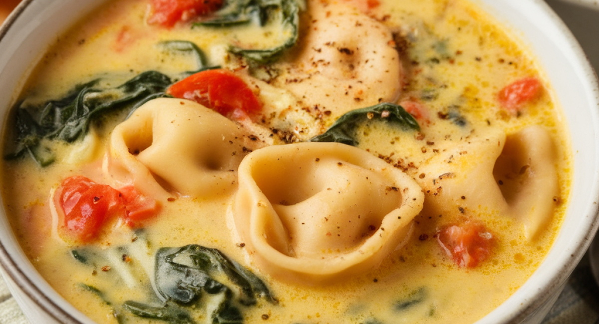 Creamy Spinach Tortellini Soup