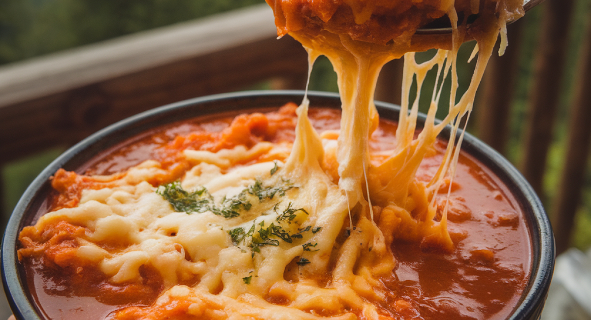  Slow Cooker Cheesy Burger Flavored Soup 