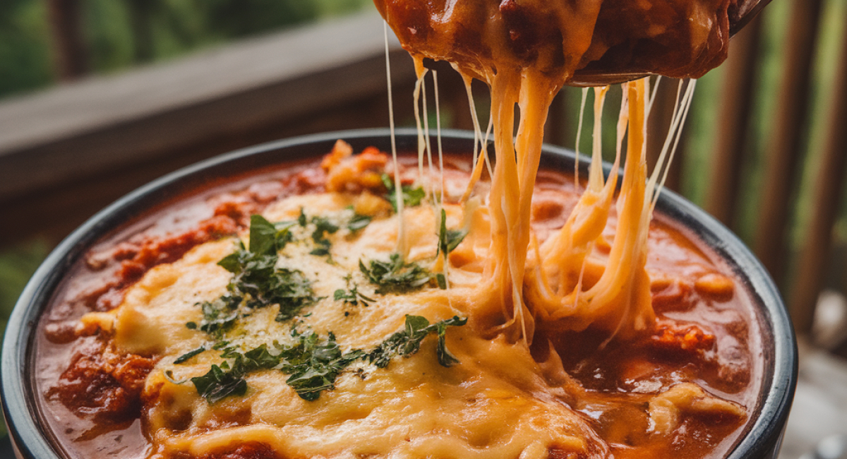 Slow Cooker Cheesy Burger Flavored Soup