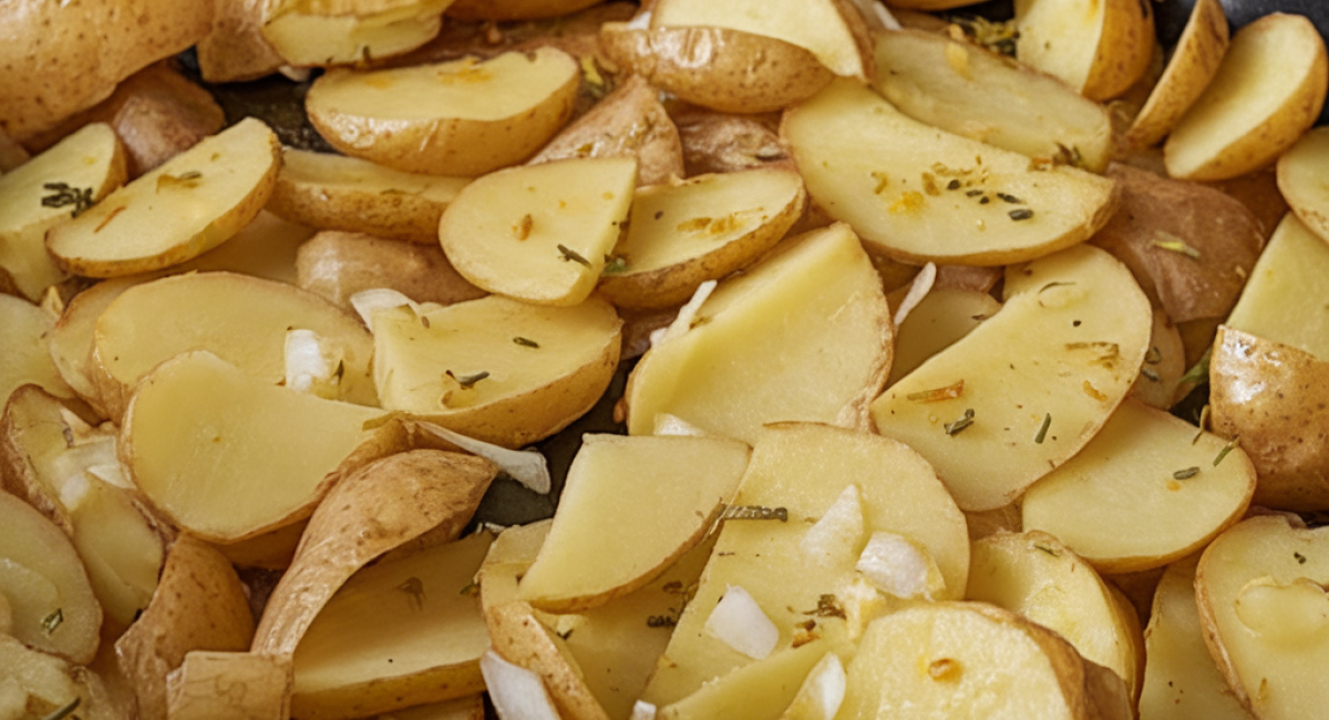 Fried patatoes and onios