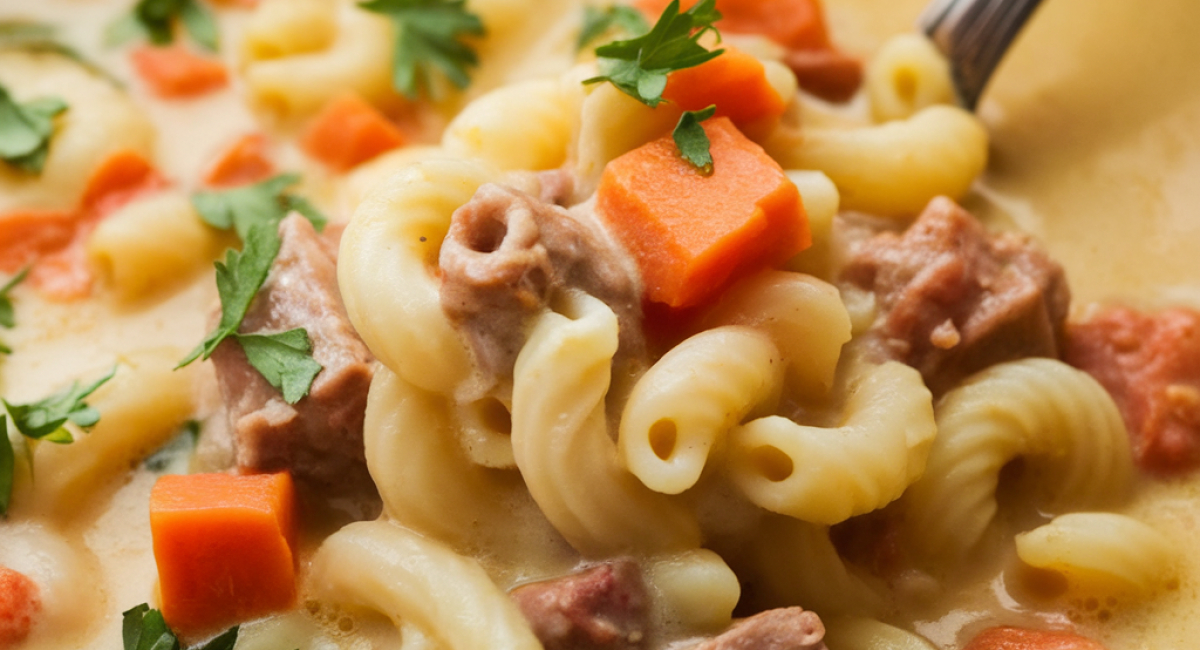 One Pot Macaroni Cheeseburger Soup