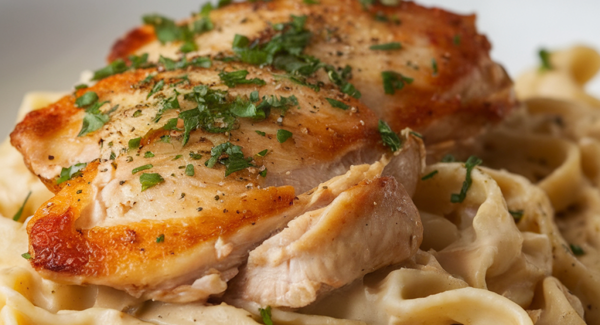 Caramelized Chicken with Creamy Pasta