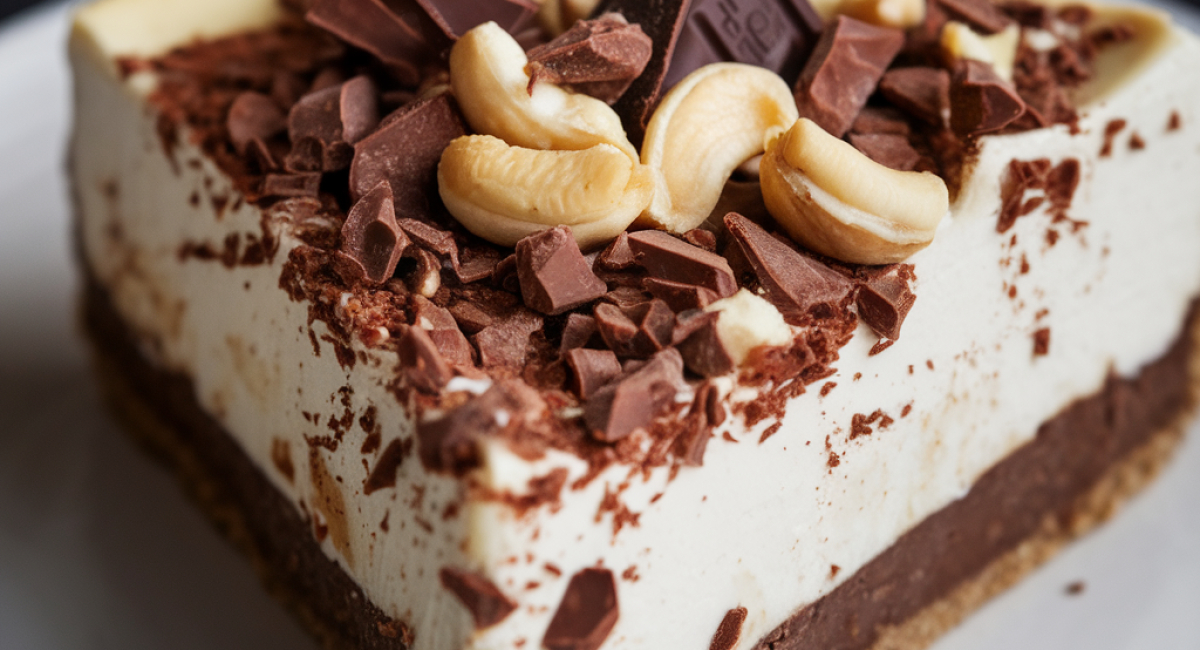 Cheesecake de Cajú e Chocolate Branco