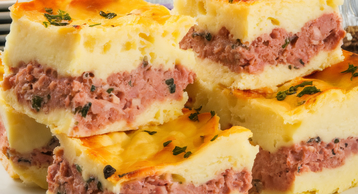Torta de linguiça com mandioquinha