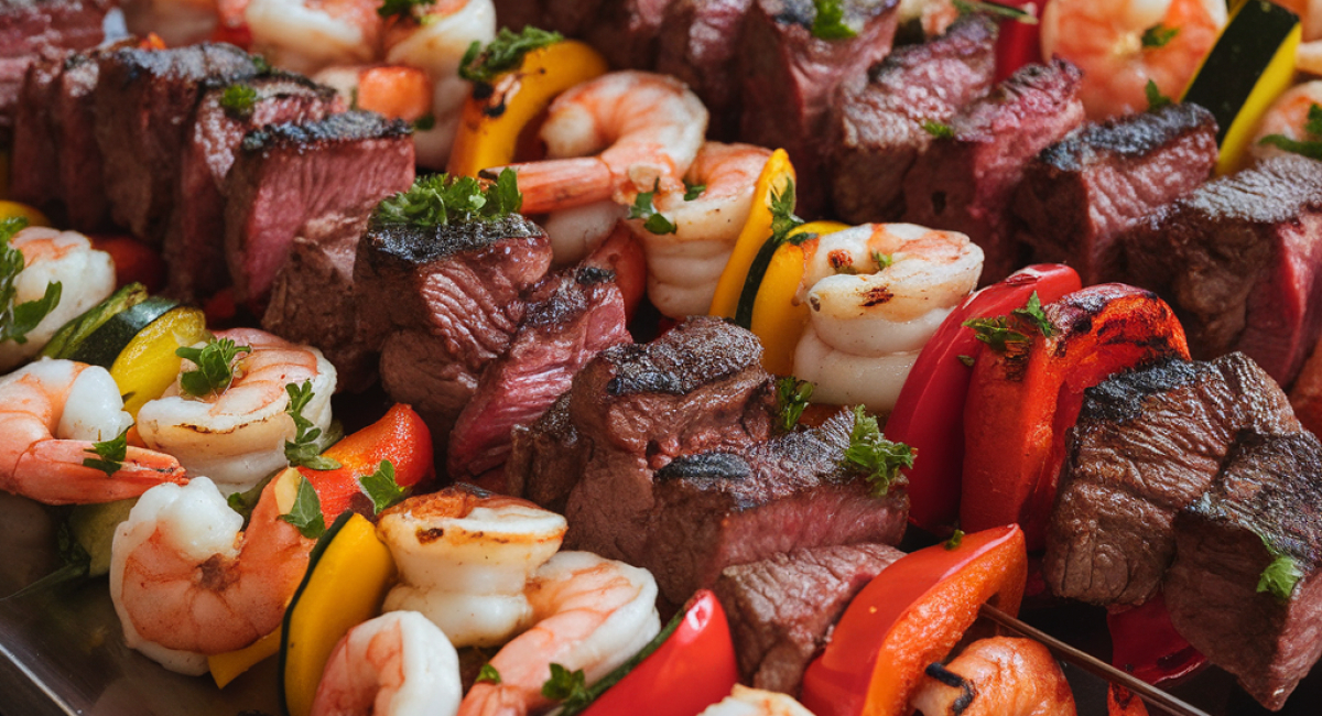 Grilled Steak & Shrimp Kabobs