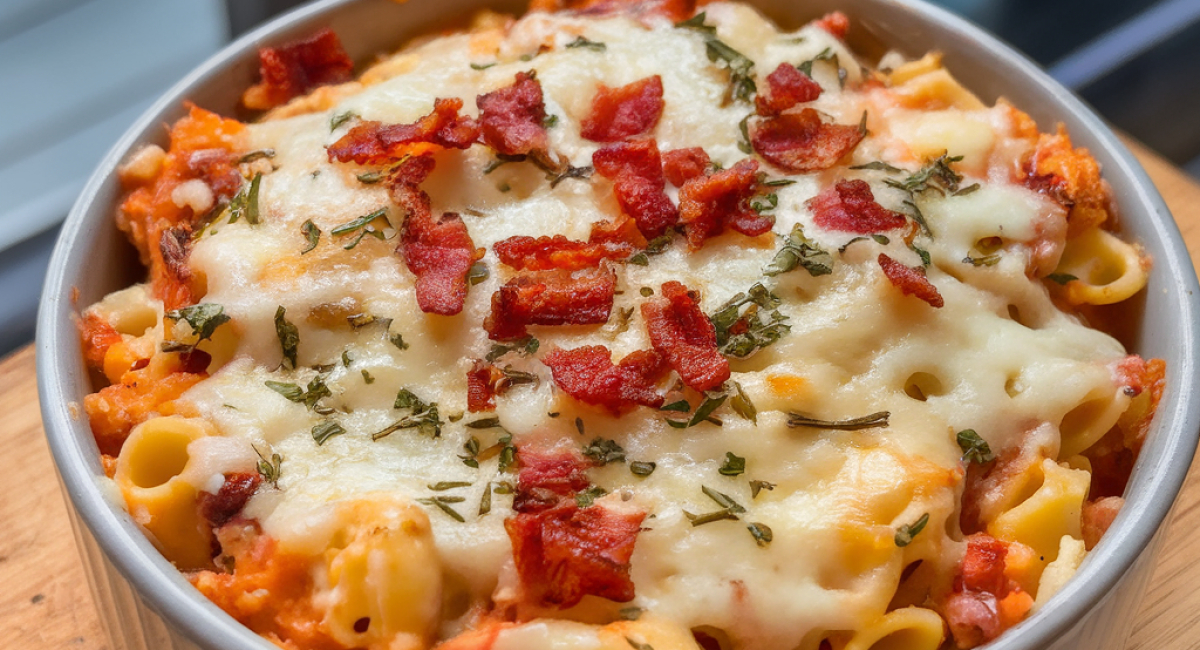 Cheesy Hamburger Potato Soup with Bacon and Parmesan