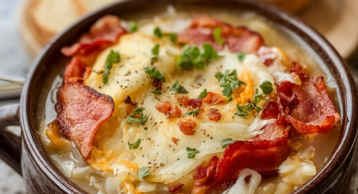  Kielbasa and Sauerkraut Soup with Bacon and Cheesy Toast