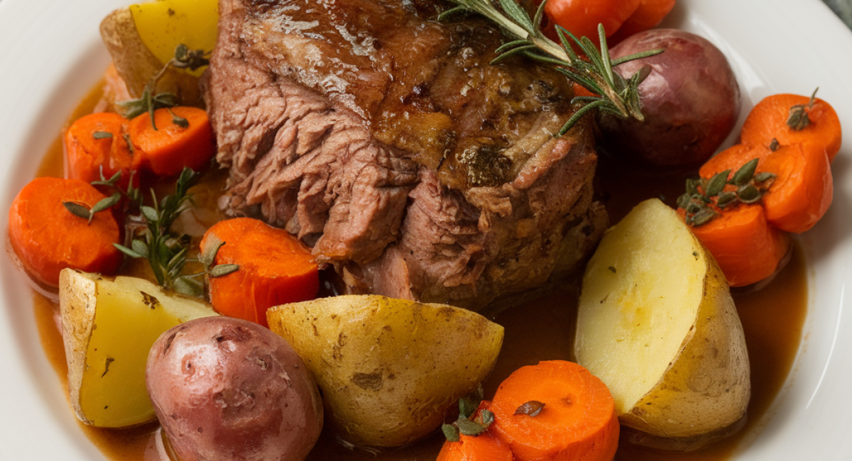 Would you eat  this pot roast with potatoes and carrots 