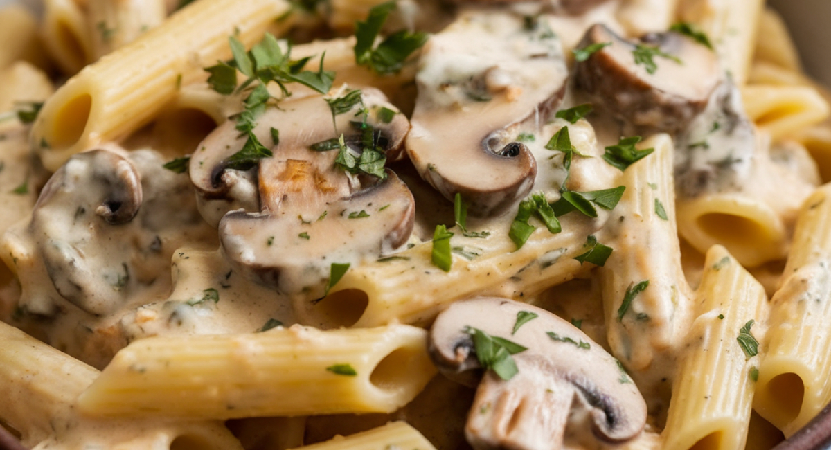 Garlic Butter Mushroom Linguine