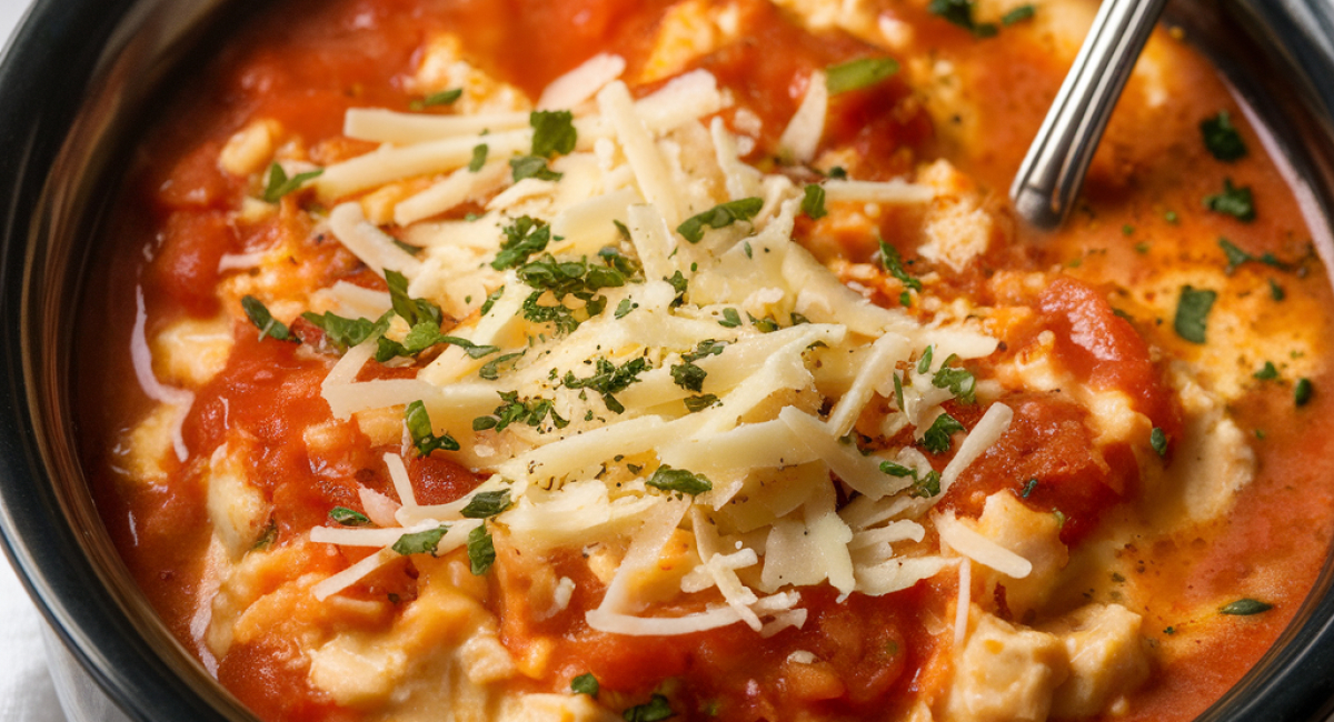 Crock Pot Creamy Chicken Parmesan Soup