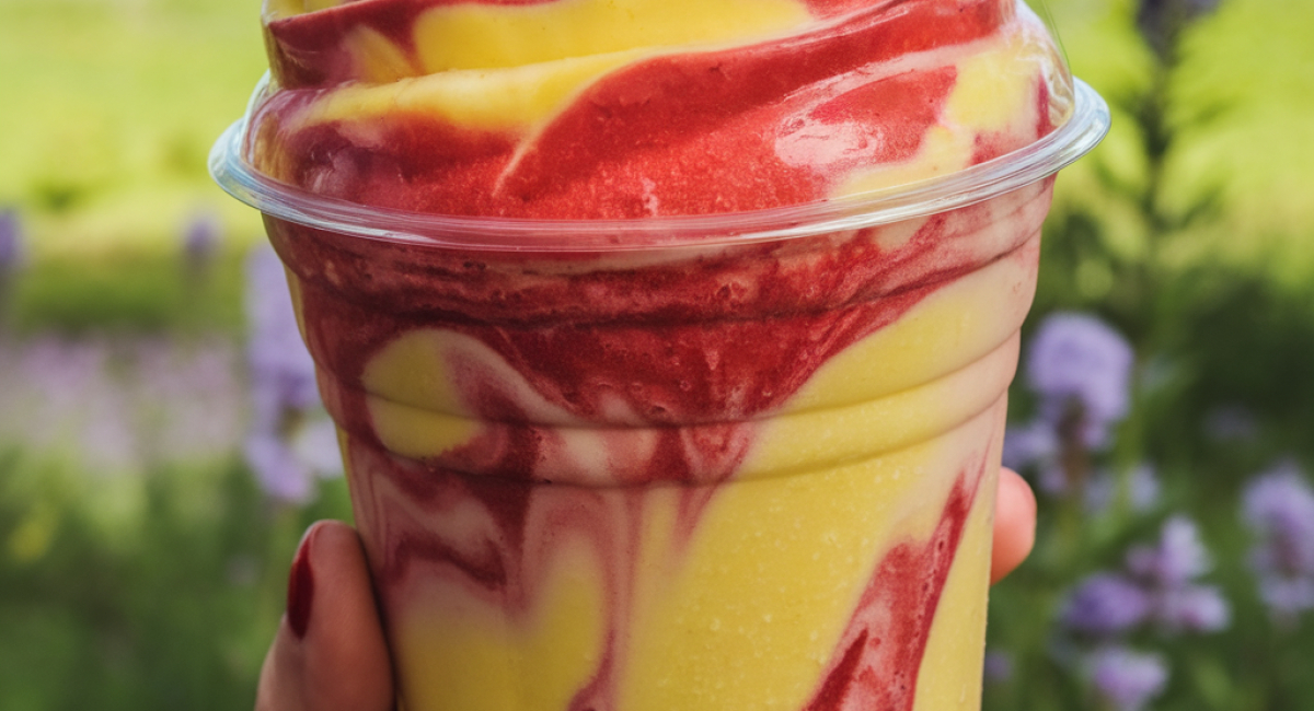 Pineapple Strawberry Swirled Slushies