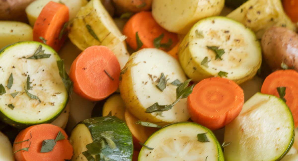 Garlic Herb Roasted Potatoes Carrots and Zucchini