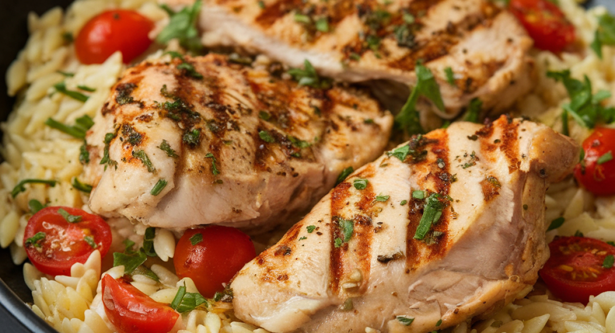 Fragrant Herb-Roasted Chicken & Orzo Delight