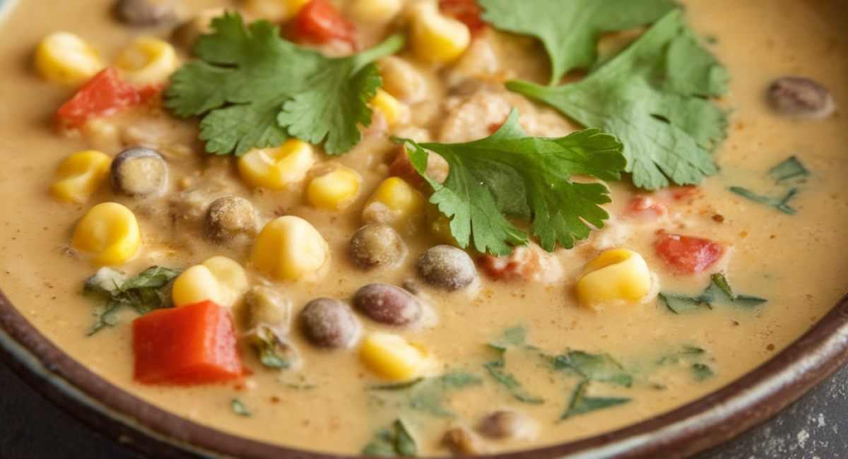 Lentil Coconut Soup with Sweet Corn