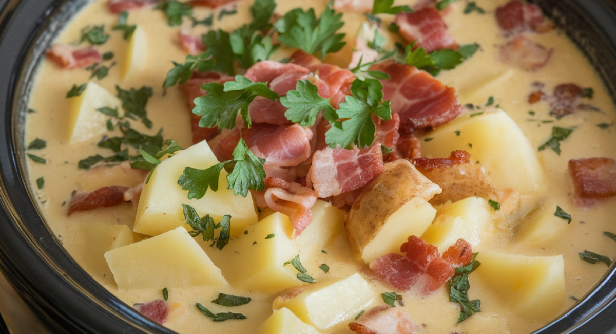 Slow Cooker Hearty Potato Bacon Chowder