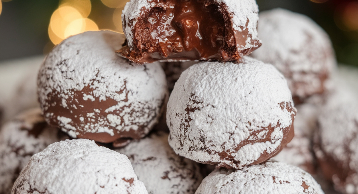 Chocolate Snowball Cookies 