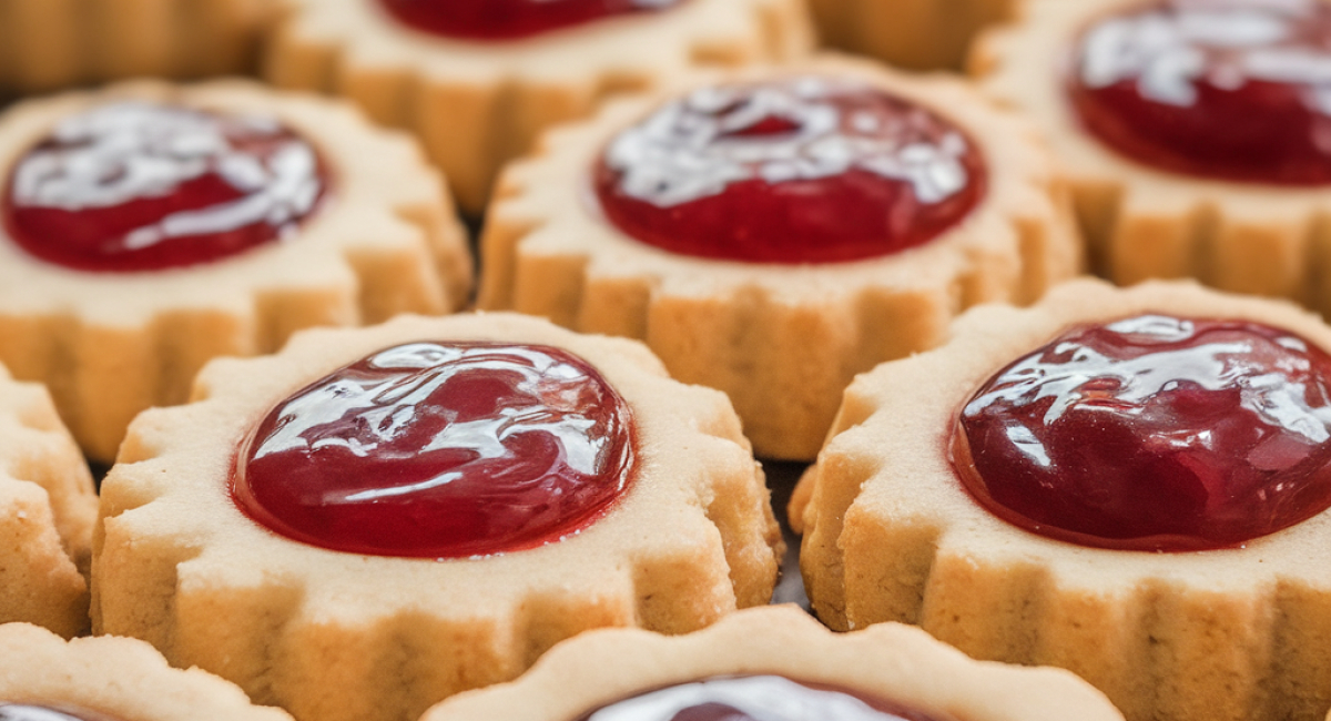 Raspberry Almond Shortbread Thumbprint Cookies 