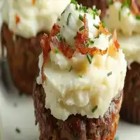 Mini Meatloaf Muffins with Mashed Potato Frosting