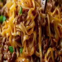 Mongolian Ground Beef Noodles