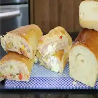 Pão de forno recheado macio e irresistível