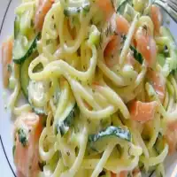 Spaghetti au Saumon Fumé et aux Courgettes