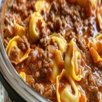 Slow Cooker Cheesy Tortellini